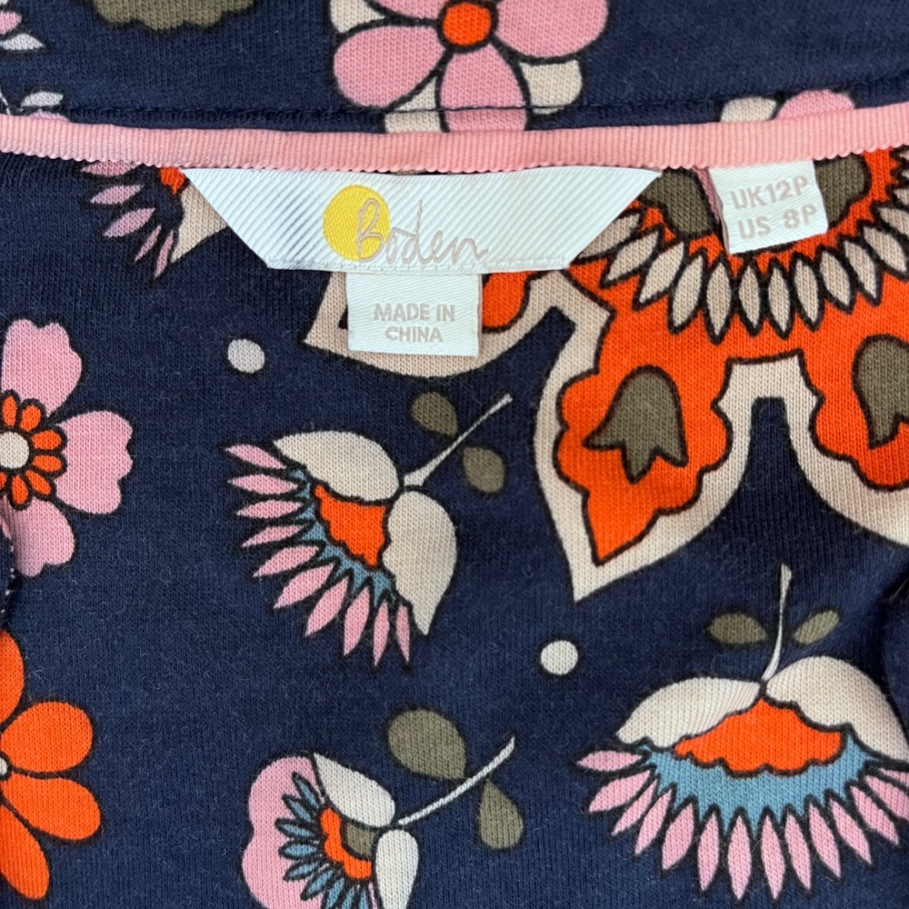 Boden Notch Neck Midi Dress - Navy Paisley Print - Picture 5 of 6